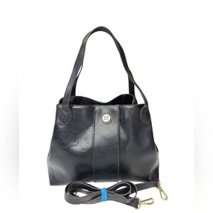LIZ CLAIBORNE Black Satchel/Crossbody Bag EUC